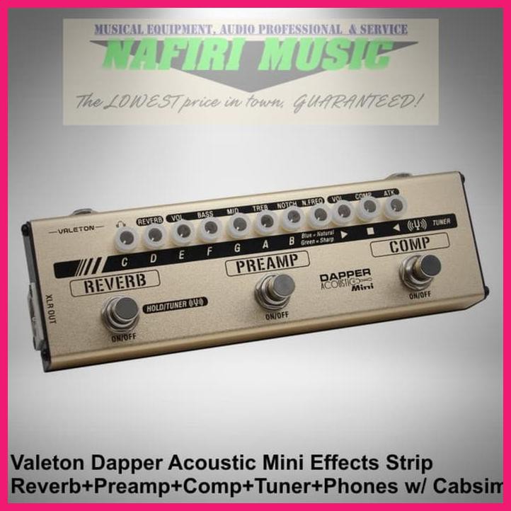EFEK GITAR VALETON DAPPER ACOUSTIC MINI WITH PREAMP + REVERB + COMP