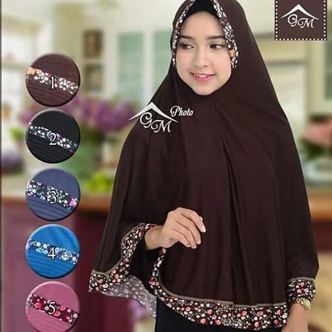 Murmer Jilbab Hijab Langsung Instan Bergo List Motif Pet Jersey Ena