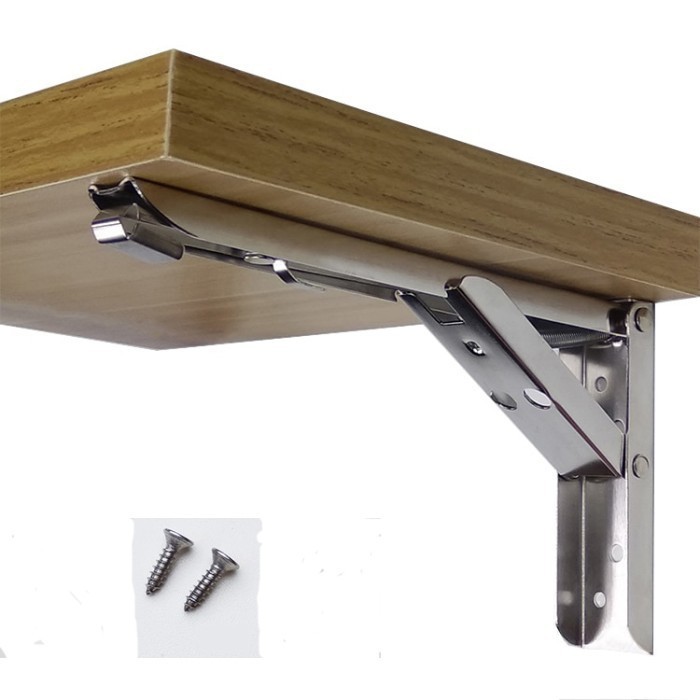 Bracket Engsel Folding Stainless Steel Max Load 65kg 12 Inch 2 Pcs