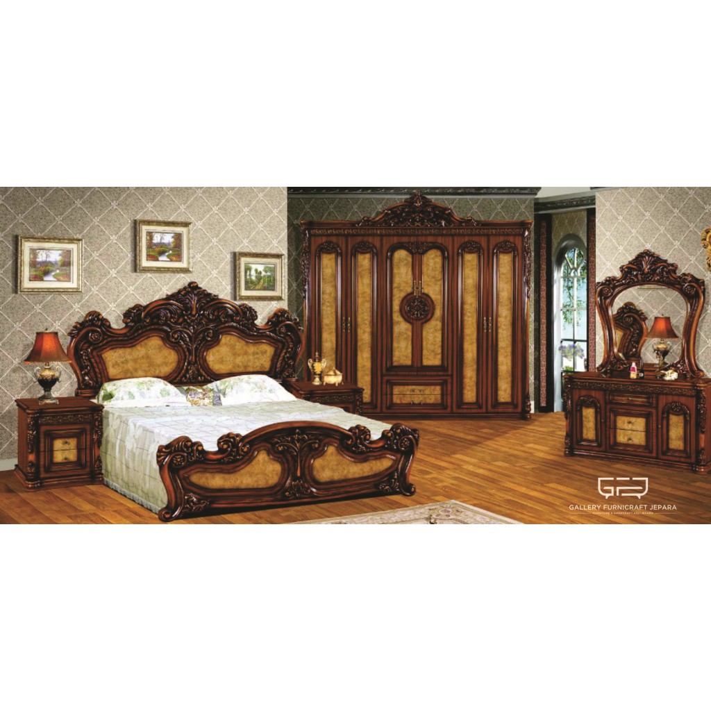 Kamar Set Rococo Dipan Nakas Meja Rias Lemari 6 Pintu