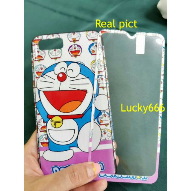 Silikon karakter plus tempered glass 360 oppo a1k oppo a 1 k