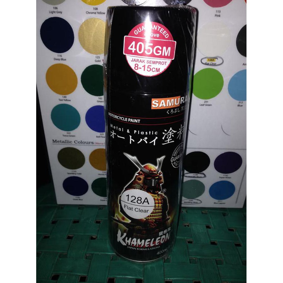 

Diskon 128A Clear Flat Standar Cat Semprot Aerosol Samurai Paint Vernish Doff Sale