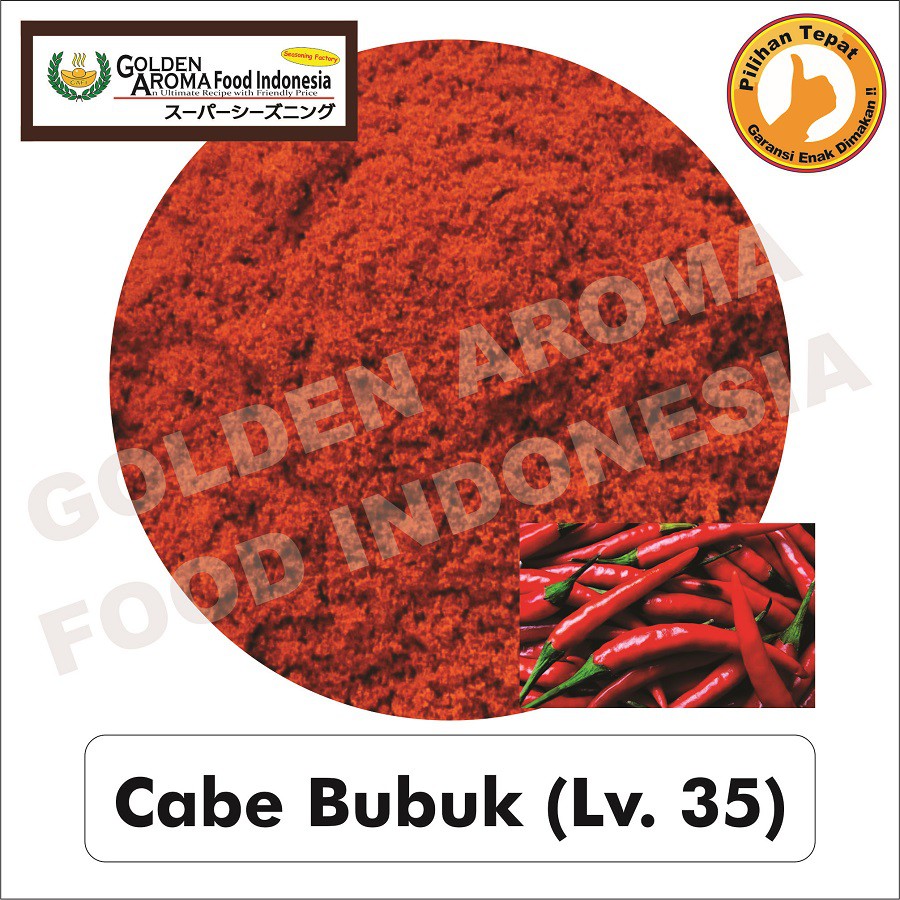 

bumbu bubuk tabur cabe cabai super pedas level.35 250 gr. halal, murah, enak