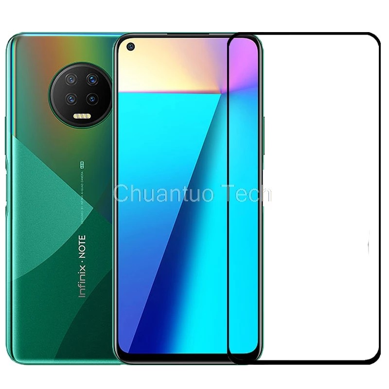 PROMO Tempered Glass INFINIX Note 7 TG Layar FULL COVER Black Premium / Anti Gores Kaca