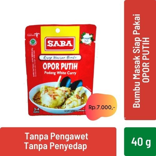 SABA Bumbu Opor Putih 40 gram BPOM Opor Putih Ayam Bebek Entok Siap Pakai Sehat Alami