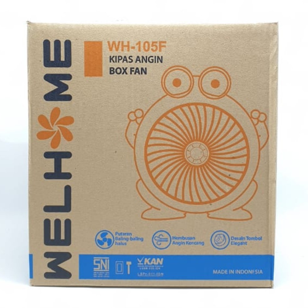 WH-105F Welhome Kipas Angin Frog Kodok 10&quot; / Kipas Angin Listrik Karakter / Box Fan / Desk Fan