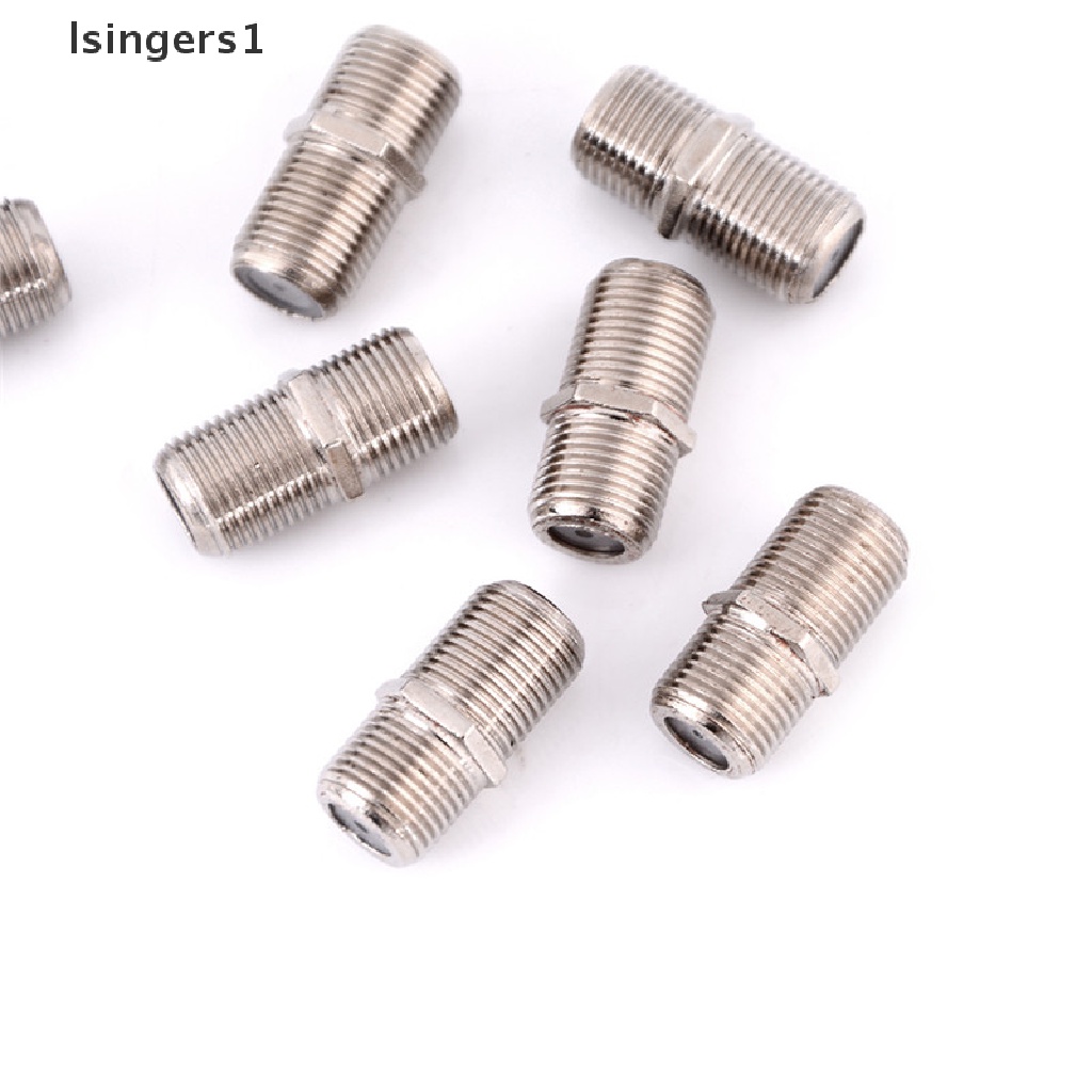 (lsingers1) 10pcs Konektor F Plug Bahan Aluminum Alloy Untuk Kabel Coaxial TV HD