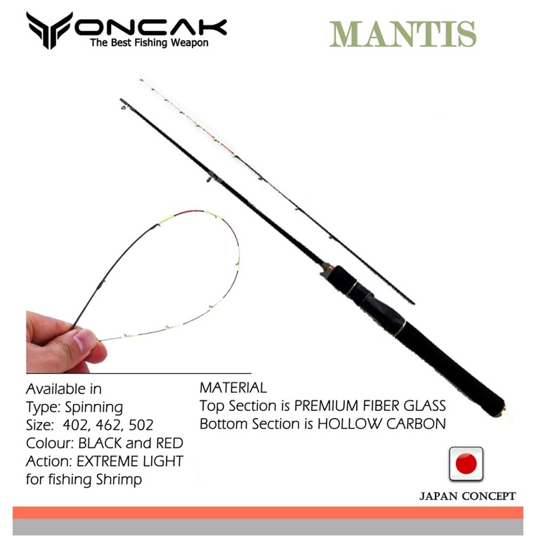 joran oncak mantis/short reborn joran special udang ujung halus