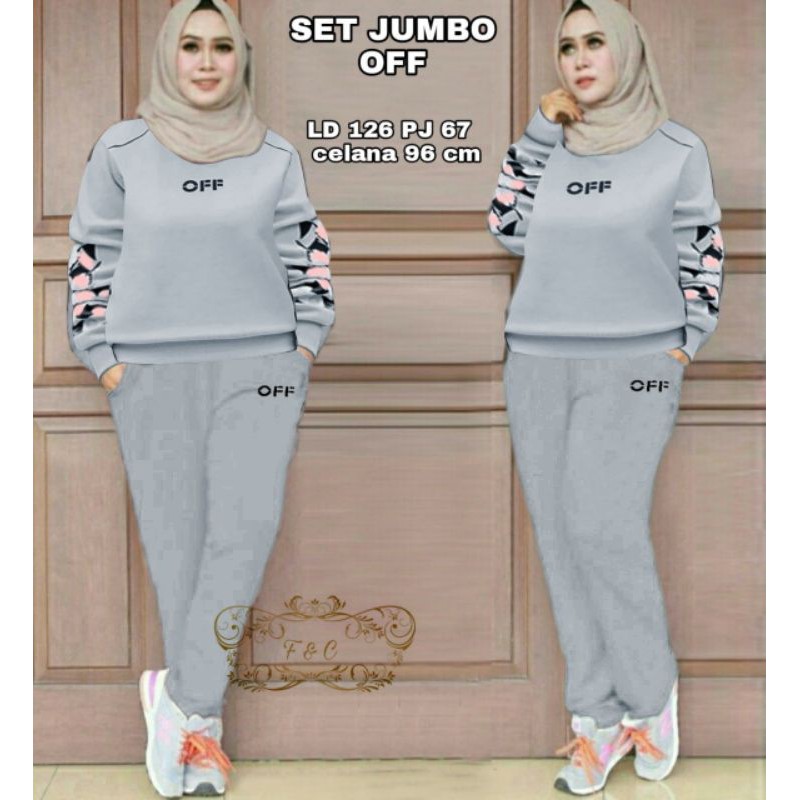 3 UKURAN L XL XXL SET OFF SETELAN ATASAN DAN CELANA BABITERRY FEHM