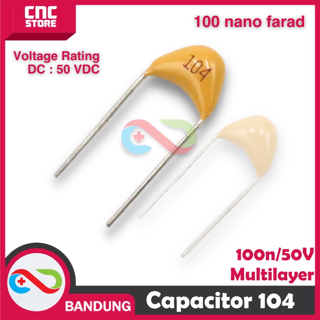 10PCS CAPACITOR KAPASITOR MULTILAYER 100NF 0.1UF 104 50V