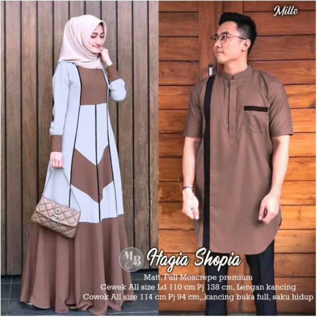 BAJU COUPLE GAMIS HAGIA COUPLE MOSCREPE