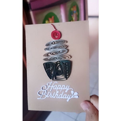 kartu ucapan happy birthday paper quilling