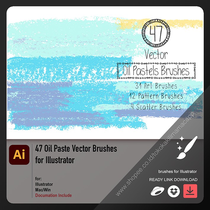 

47 Oil Pastel Vector Brushes for Illustrator