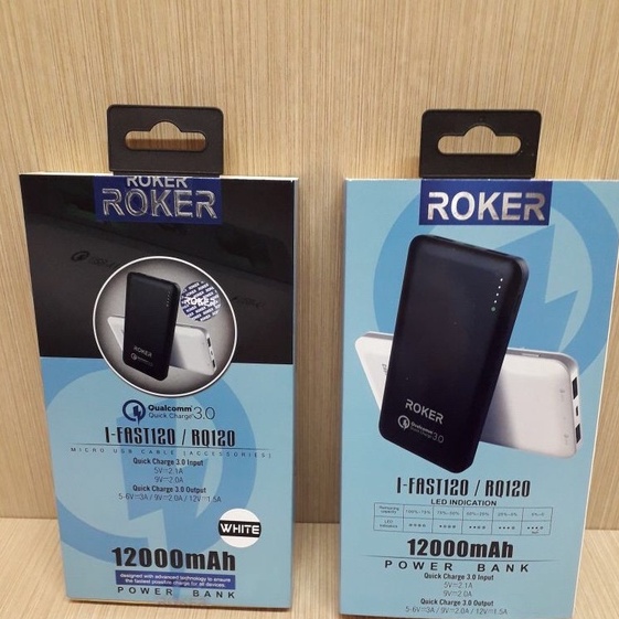 Power Bank ROKER I-Fast120 QUALCOMM 3.0A Quick Charge REAL 12000mAh