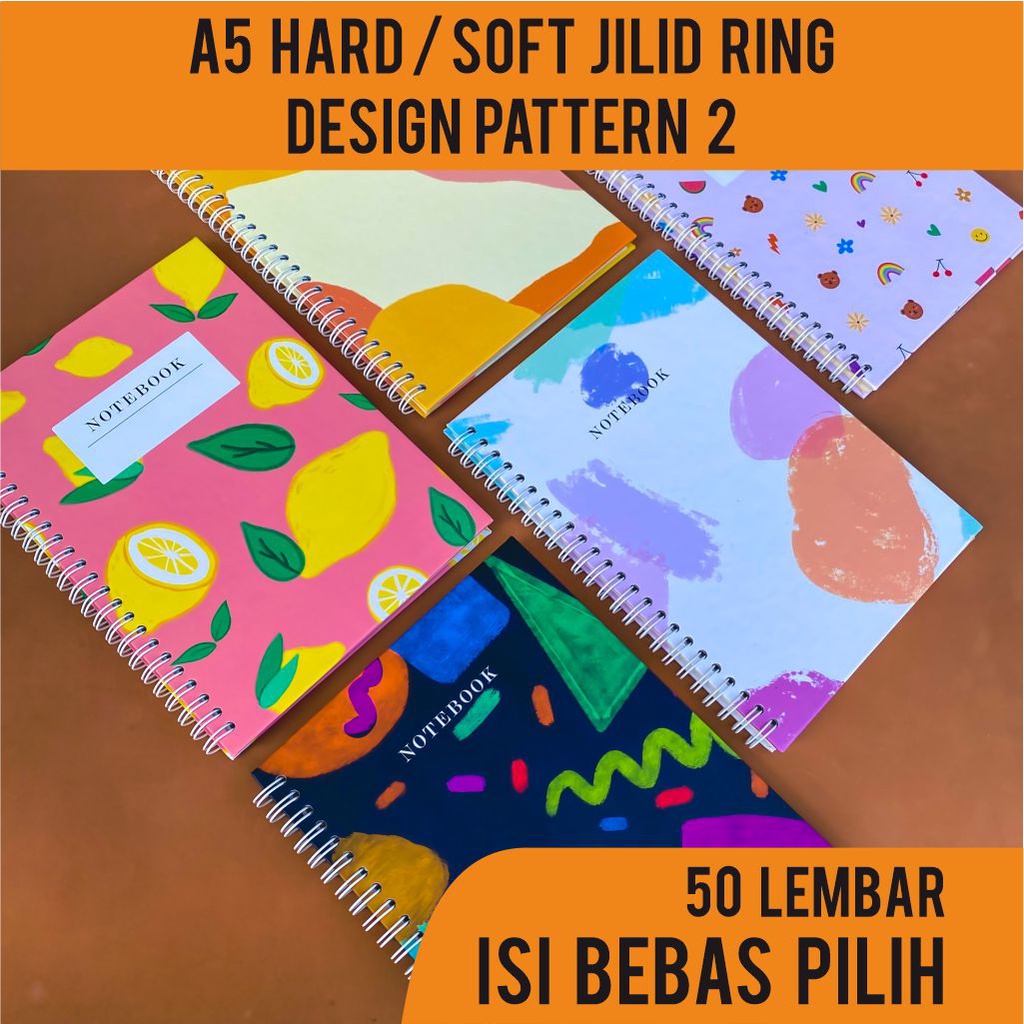 

Notes Jilid Ring Spiral Isi Bebas Pilih A5 50 Lembar Hardcover Softcover | Buku Jurnal Agenda Desain Pattern 2