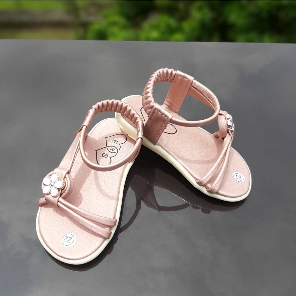 VINANDOZ SDP11-2225 Sandal Tali Anak Perempuan umur 1 2 3 tahun - Sol Karet Anti Slip Motif Bunga