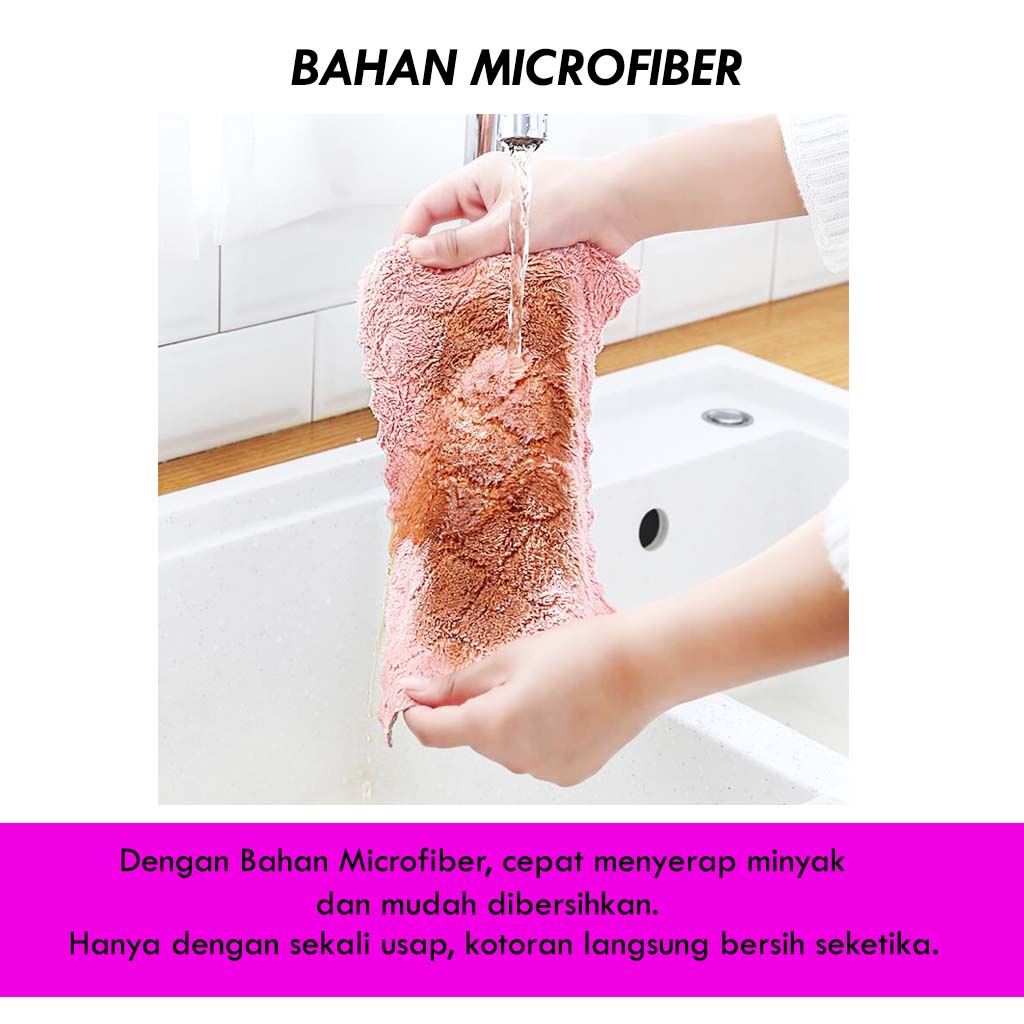 Kain Lap Dapur / Anti Minyak / Kain Lap Microfiber / Kain Lap Piring / Original BISA COD