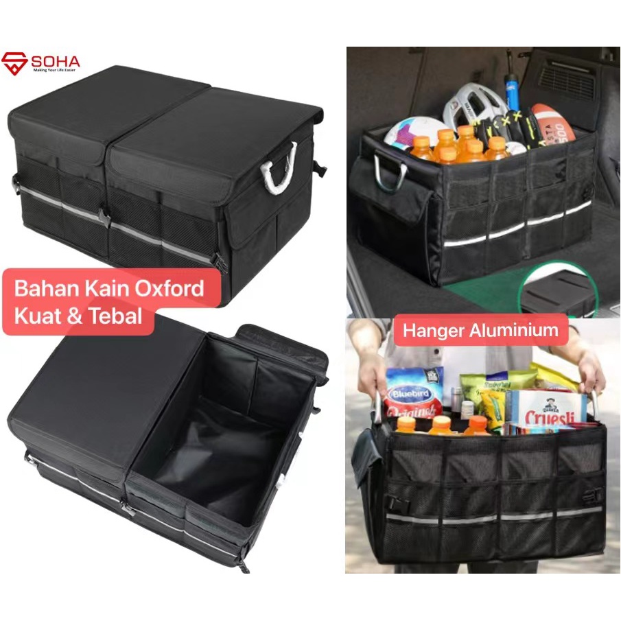 AM-33 Car Box Organizer Trunk Kapasitas Besar Tas Bisa Lipat Portable Bisa Bawa Ke mana aja Serbaguna Car Storage Bagasi Mobil Merapikan Bagasi Mobil Cocok Camping Traveling