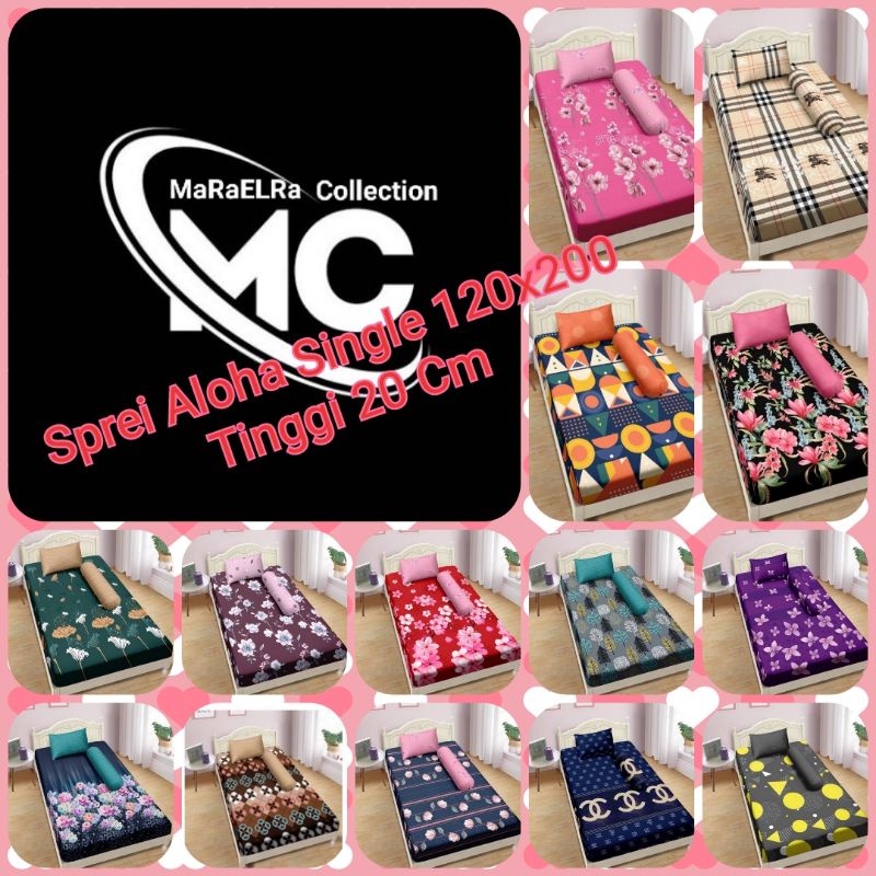 Sprei Lady Rose Aloha Single 120x200 Tinggi 20 cm No 3 / 4 kaki - Motif Terbaru Kembang Minimalis De