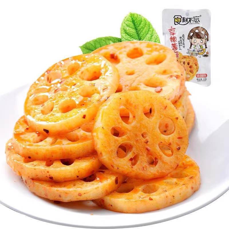 

Shikebuwang Lotus Spicy Snack/ Lotus Snack/ Cemilan Siap Saji/ 食刻不忘香辣藕丁