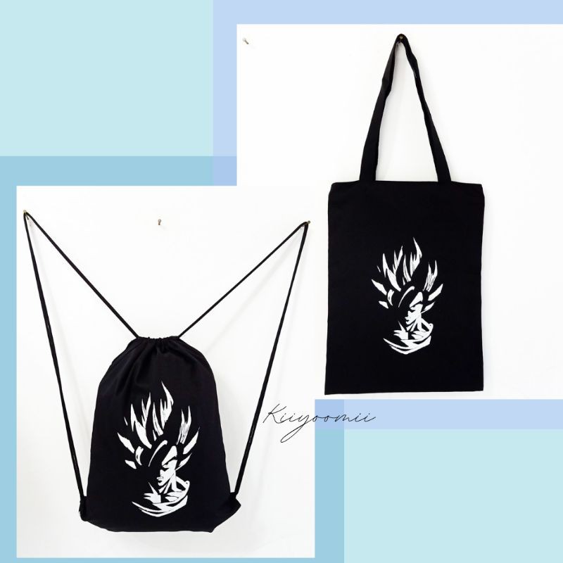 STRINGBAG / TOTEBAG MOTIF GOKU ANIME bahan DRILL PREMIUM JAPAN