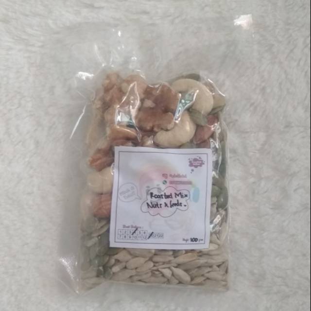 

(100gr) Roasted Mix Nuts & Seeds - Kacang & Biji Panggang - Walnut Almond Cashew Pumpkin Sunflower