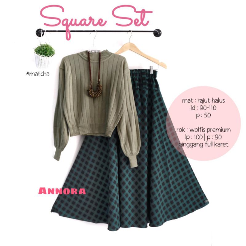 GLADYS SQUARE SET | STELAN RAJUT TERBARU
