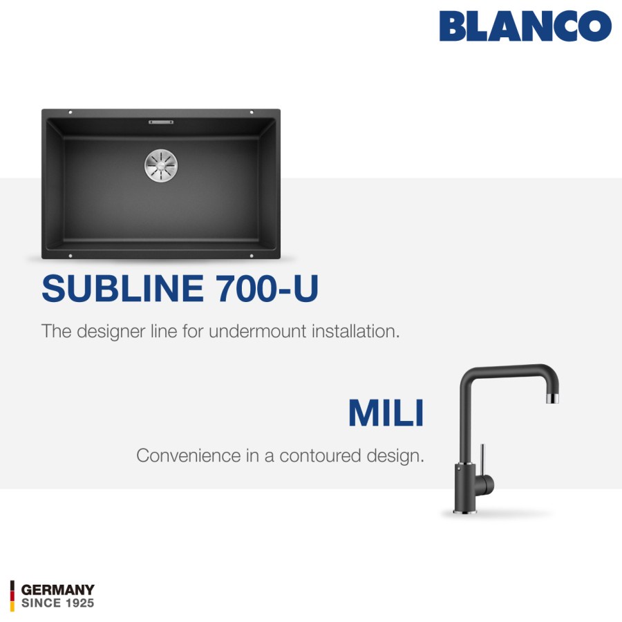 BLANCO Subline 700-U Silgranit Sink+ Kran Air BLANCO MILI Silgranit