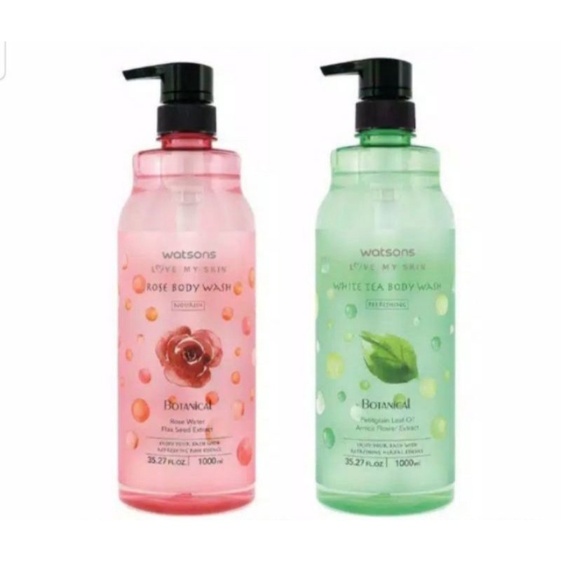 Watsons Body Wash Botanical sabun mandi 1000ml 1L naturals aloe vera 490ml