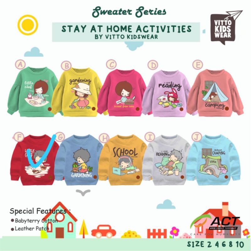 SWEATER ANAK STAY AT HOME SERIES by VITTO KIDSWEAR