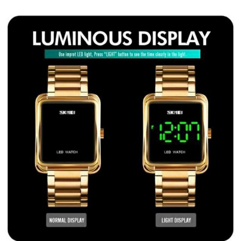 Jam Tangan Pria  SKMEI Digital LED 1505 Stainless Steel  Jam Tangan Digital LED