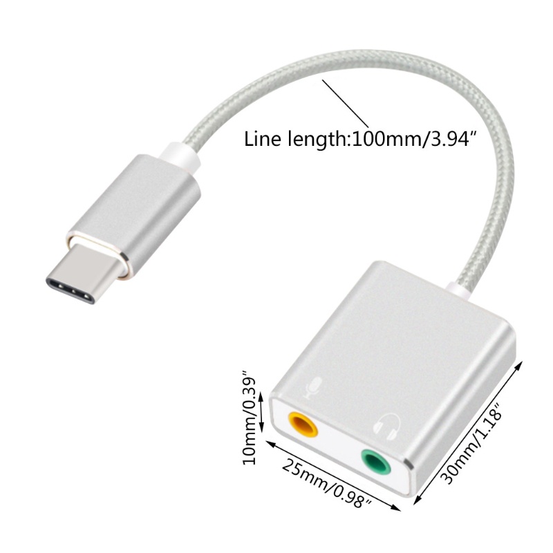 Btsg Adapter Audio Eksternal USB Tipe c Untuk Windows Mac Linux