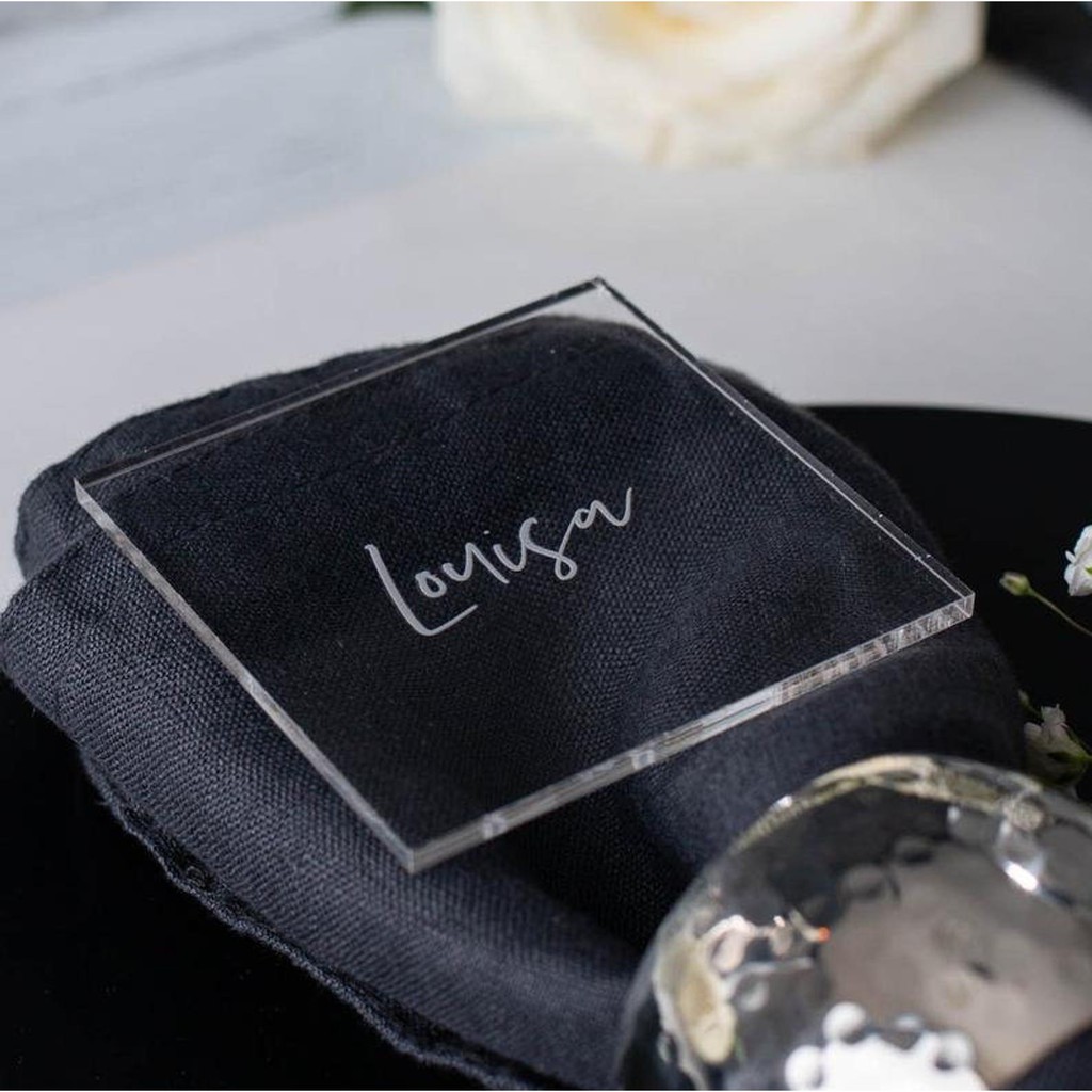 

[Grafir] Square Acrylic Tag 7cm | Bisa Custom Nama | Tag Akrilik
