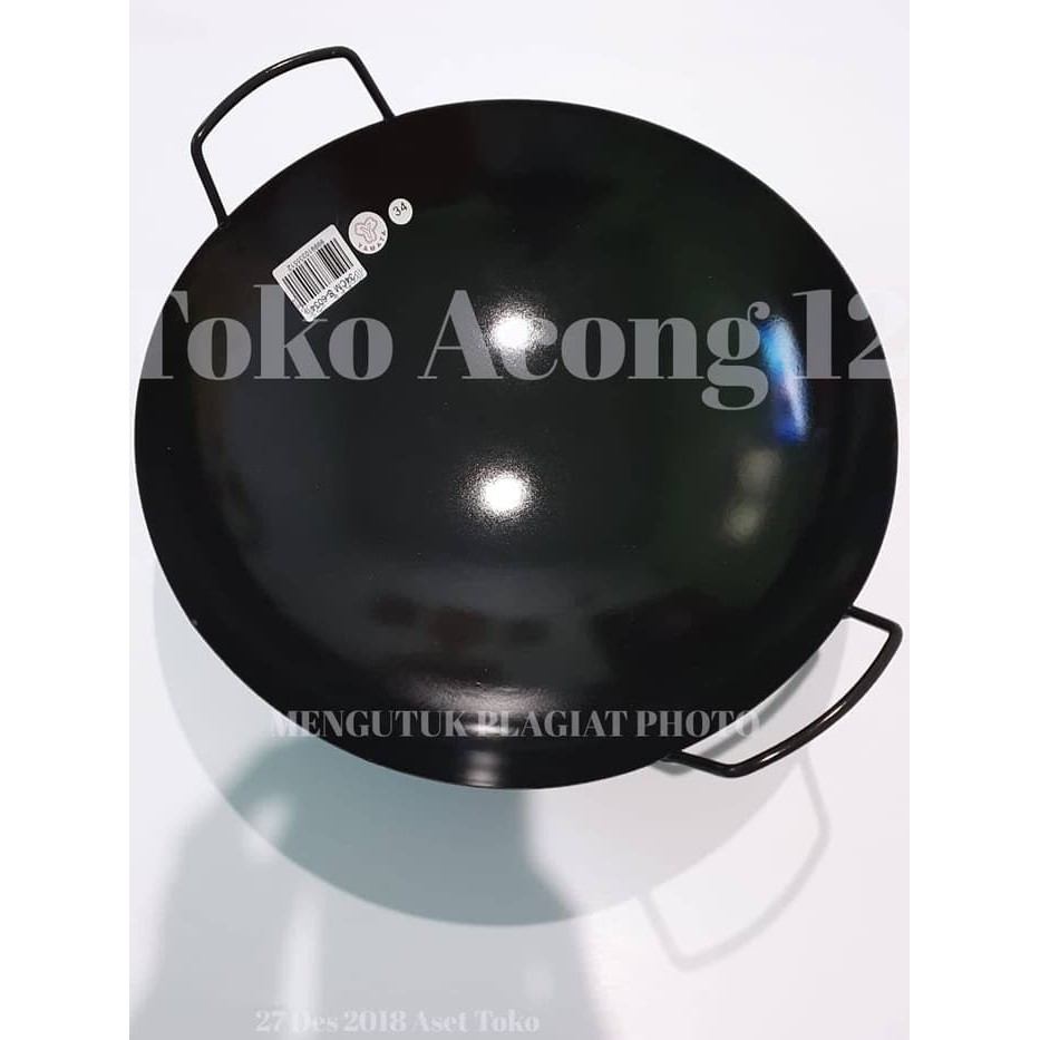 Kuali Hitam Anti Lengket Merek YAMATA Ukuran 37 Cm