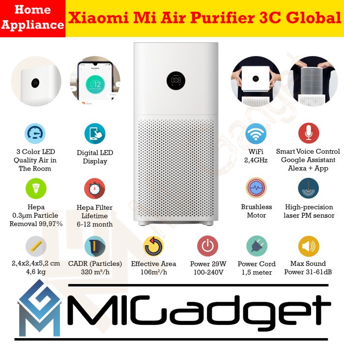 Ready - Xiaomi Mi Air Purifier 3C 3 C Global Garansi Resmi