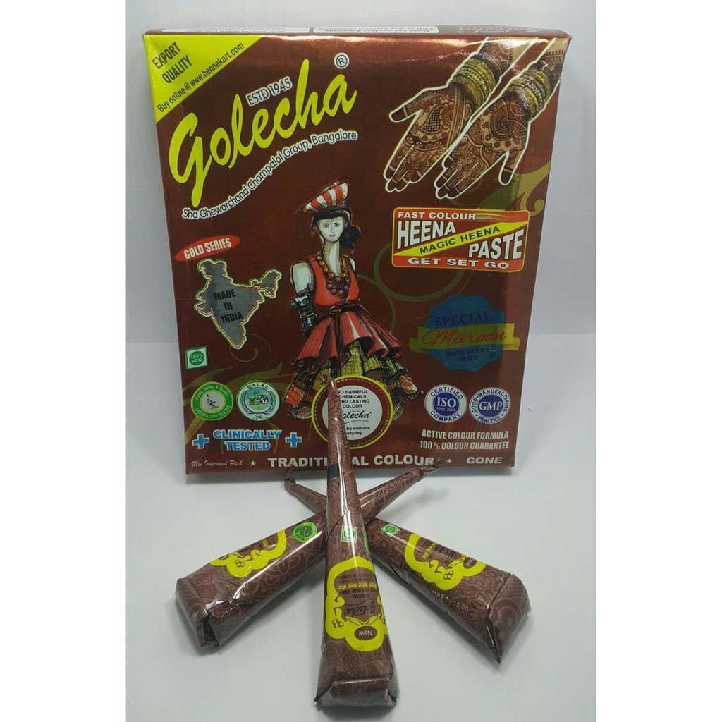 ( harga 1 pak isi 12 pcs )GOLECHA HENNA KUKU PILIH VARIASI WARNA