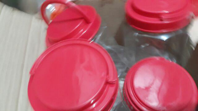 Toples/jar Plastik Gagang/ Hexagonal/segi Delapan 1 Liter
