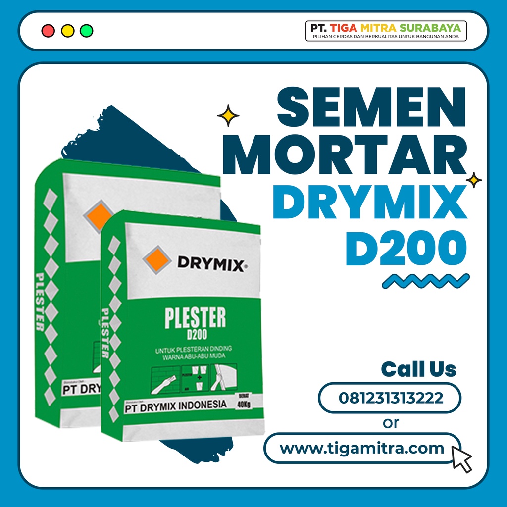Semen Mortar Plesteran Dinding Drymix D200