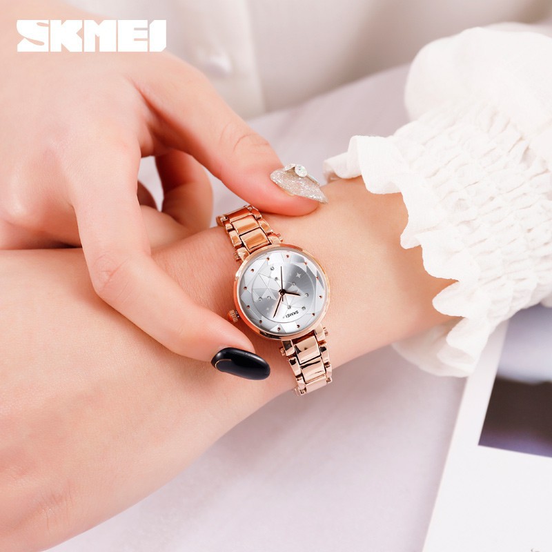 SKMEI 1411 Jam Tangan Wanita Women Watches Luxury Alloy Strap Fashion Quartz