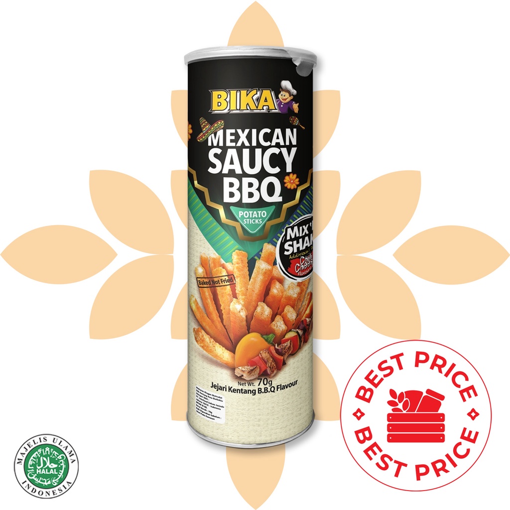 BIKA MIX &amp; SHAKE - MEXICAN SAUCY BBQ POTATO STICKS - 70 GR