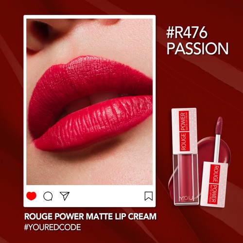 Y.O.U ROUGE POWER MATTE LIP CREAM by you