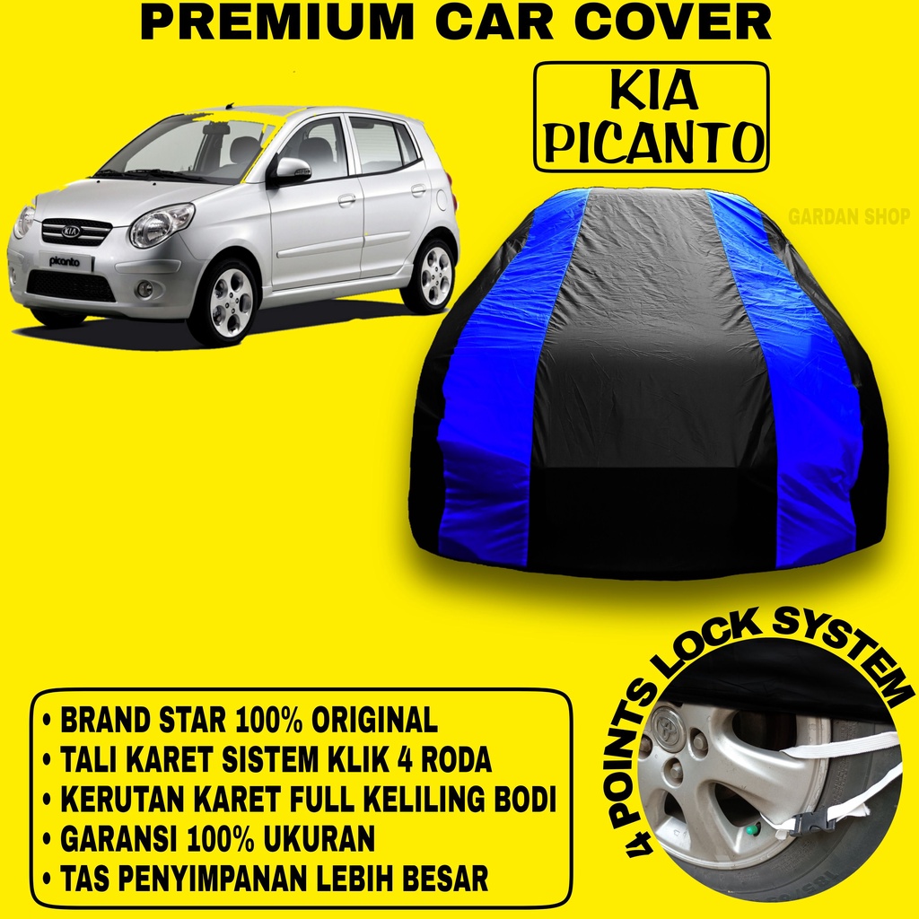 Body Cover KIA PICANTO Sarung Strip BIRU Penutup Pelindung Bodi Mobil Kia Picanto PREMIUM