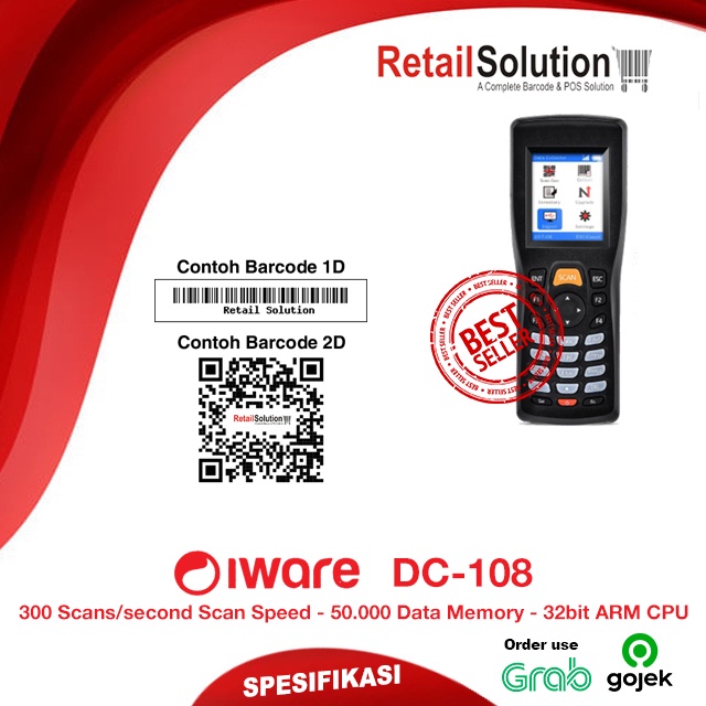 Barcode Scanner PDT 1D Wireless - Iware DC108 / DC-108