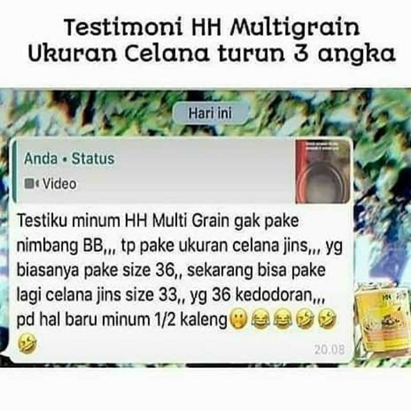 

HH multigrain 2kaleng Diet sehat mengenyangkan