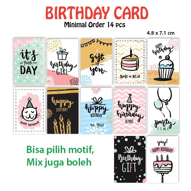 Kartu Ucapan Ulang Tahun Mini Birthday Card Hampers Hamper Tag Shopee Indonesia