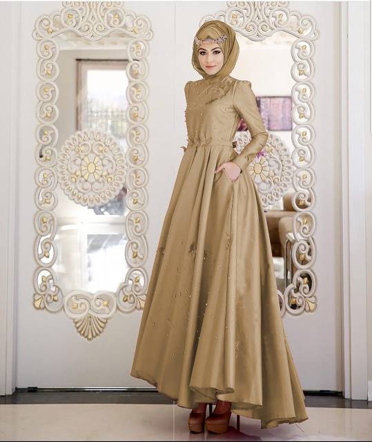 ZR Maxi kupu mutiara / Maxi wanita kekinian (Tersedia 4 warna)