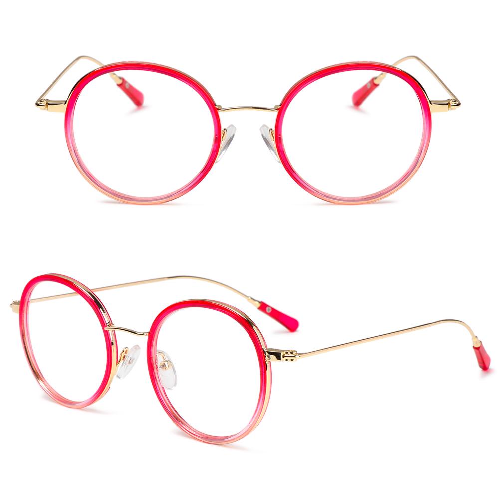 Kacamata Logam Nanas Fashion Bulat Vintage Ultra Ringan Frame