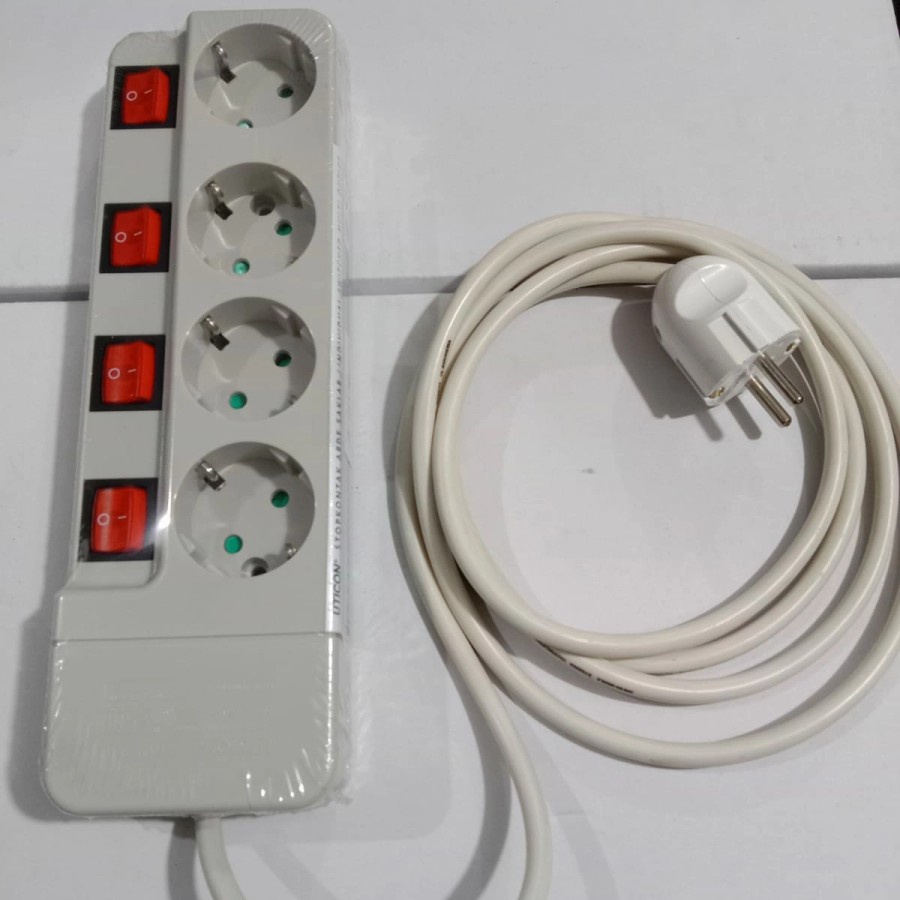 Eterna Kabel Rol Tembaga Steker Broco Stopkontak Uticon 4 Lubang
