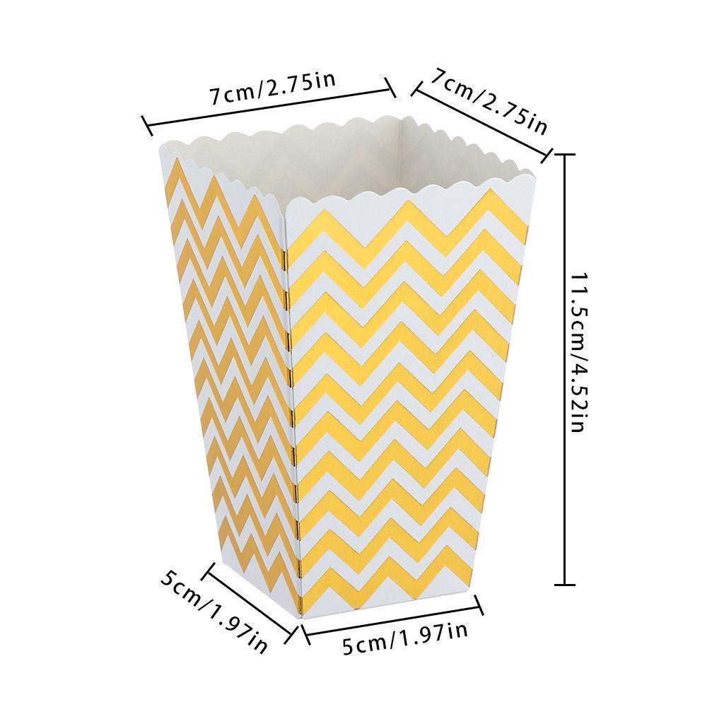 Solighter 6PCS Kotak Popcorn Elegan Kreatif Peralatan Makan Sekali Pakai Rose Gold Silver