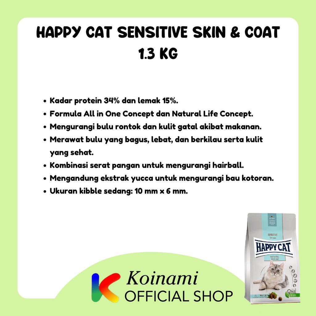 Happy Cat Sensitive Skin &amp; Coat 1,3 Kg / Makanan Kucing / Penumbuh Bulu Kucing